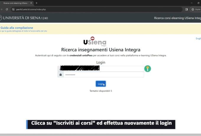 come ci si iscrive ai corsi su usiena integra?