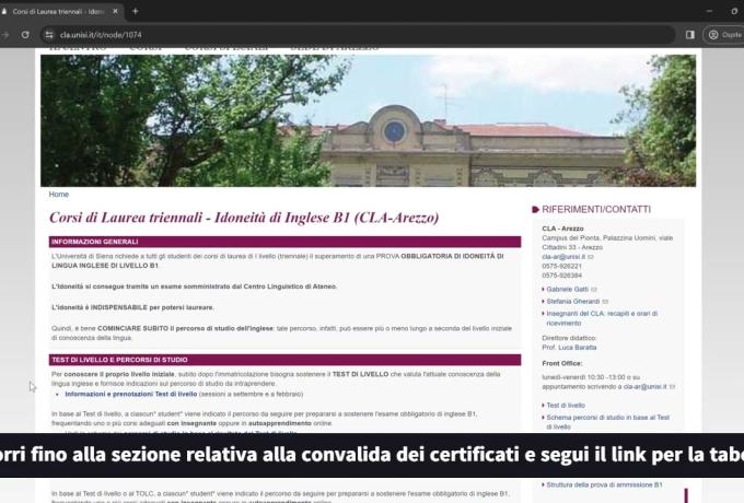 dove si trova la liste delle certificazioni di inglese riconosciute?