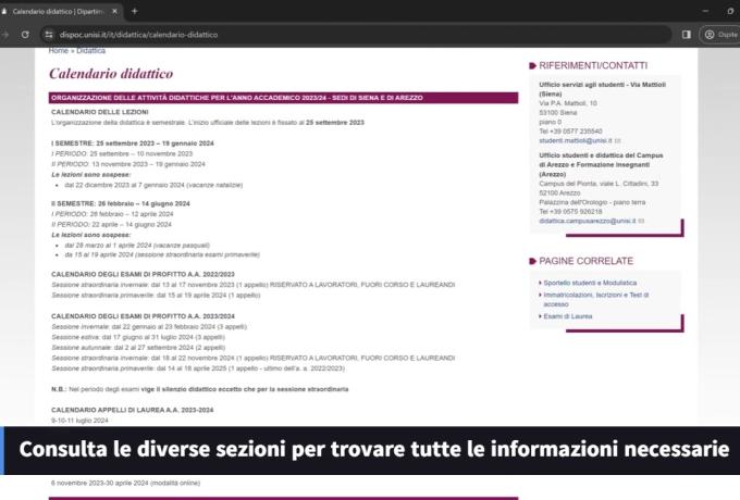 dove si trovano il calendario didattico e l'orario delle lezioni?